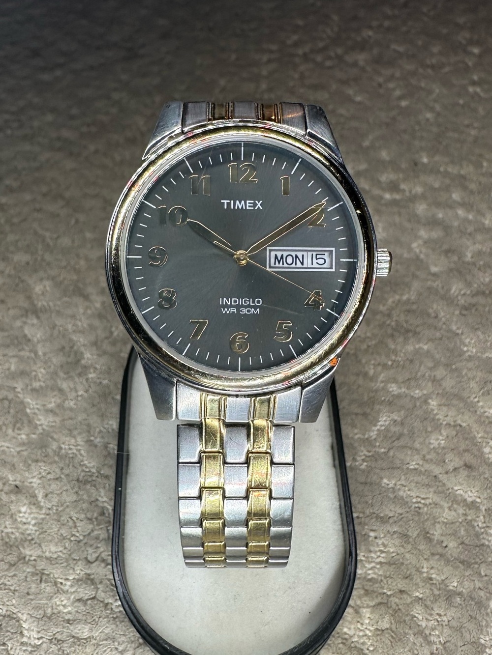 Vintage Timex Indigo 35mm Men's Watch, Stretchy Band, CR2016 V9, New Battery